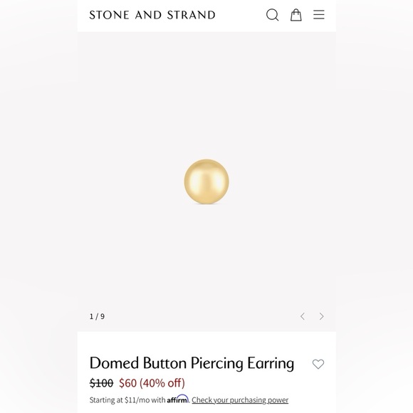 Domed button earrings (pair) - Picture 2 of 4